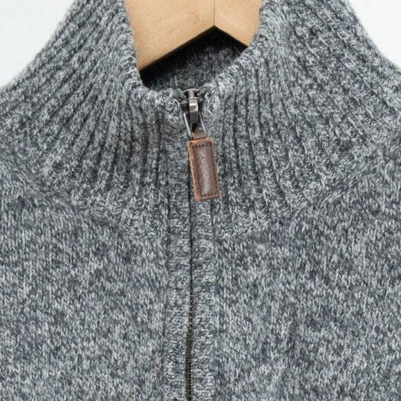 J. Crew Women's 100% Lambswool 1/4 zip pull over gray sweater | Medium - Picture 5 of 5